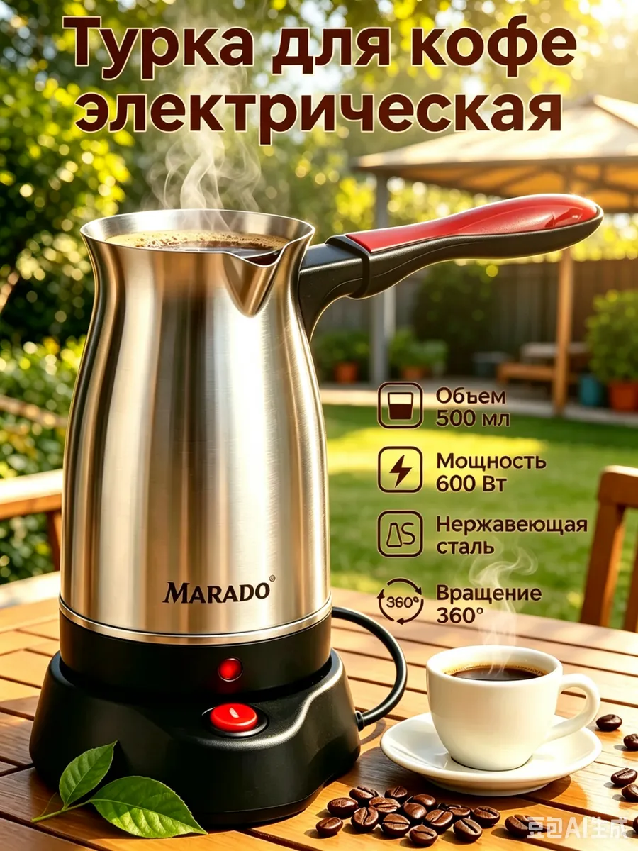 Турка электрич. СТ-1098BL 500мл 1000Вт (24)