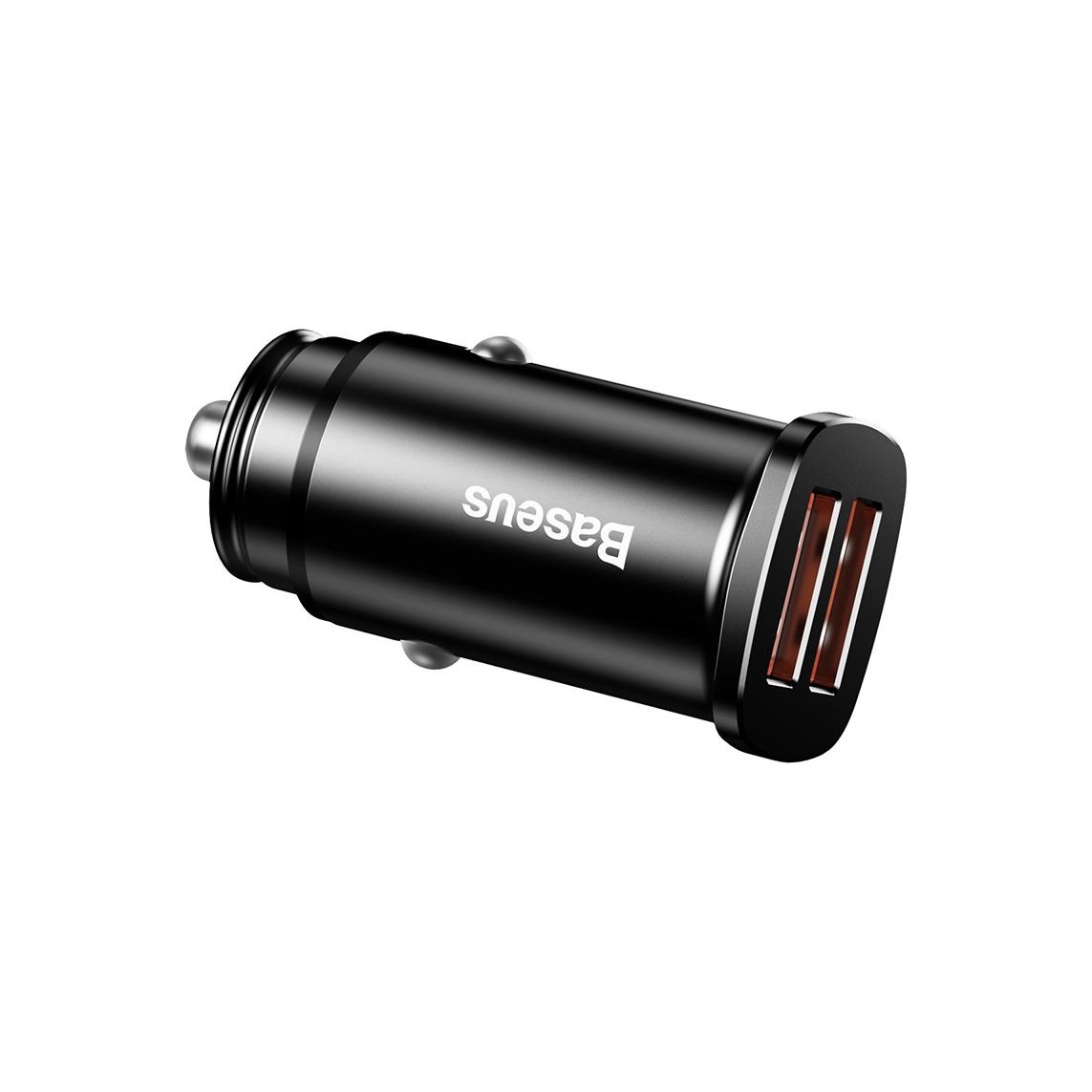 АЗУ Baseus (CCALL-DS01) Square metal A+A 30W Dual QC3.0 Quick Car Charger Black