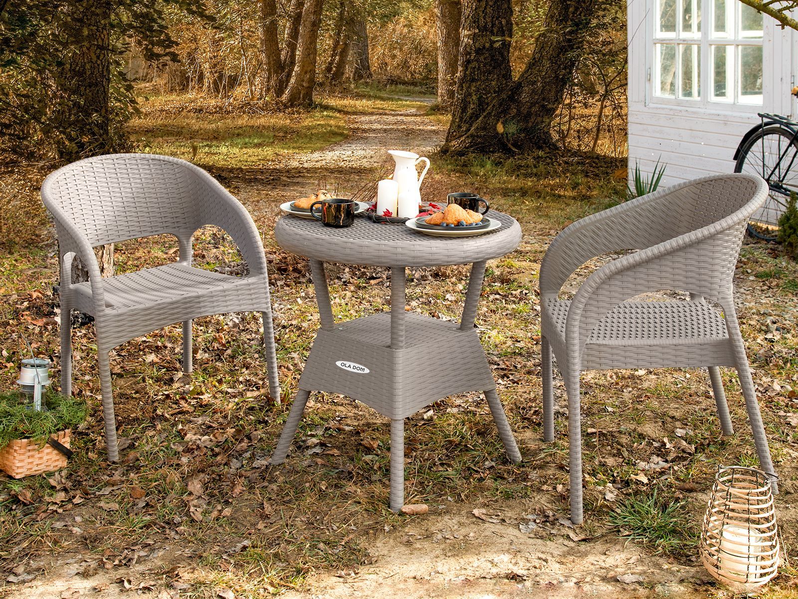 Стол + 4 кресла Rattan коричневый