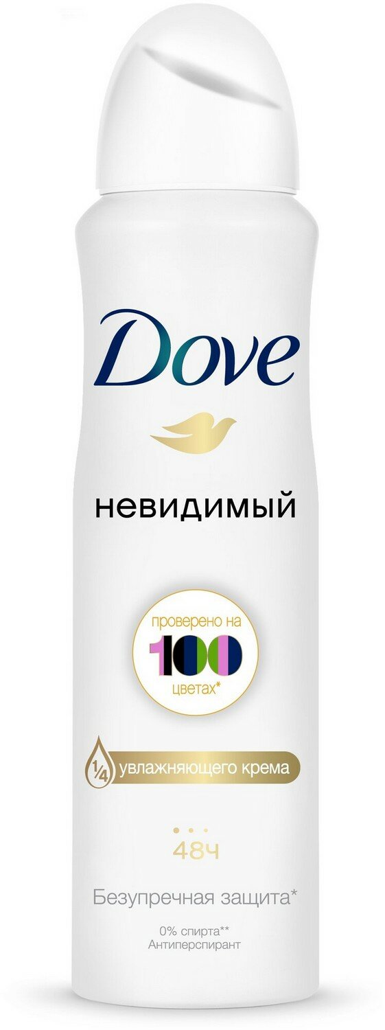 Дезодорант ЖЕНСКИЙ "Dove" СПРЕЙ (150 мл) Невидимый / Без аромата / Не оставляет белых следов (6 шт/я