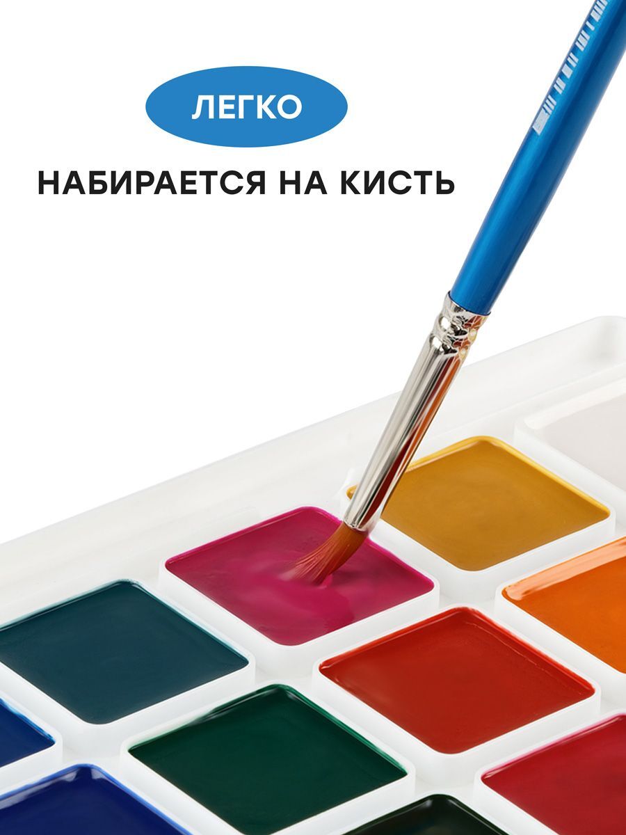 Акварель Гамма "Классическая", медовая , 18 цветов , без кисти , пластик. упак, 1009196