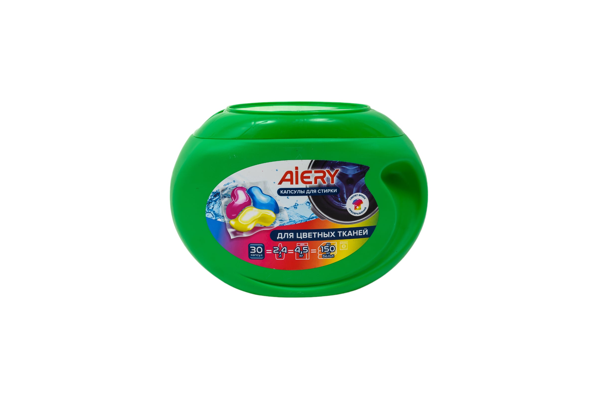 Капсулы для стирки AIERY Color 30шт/банка (3бунк; 360гр;12шт)