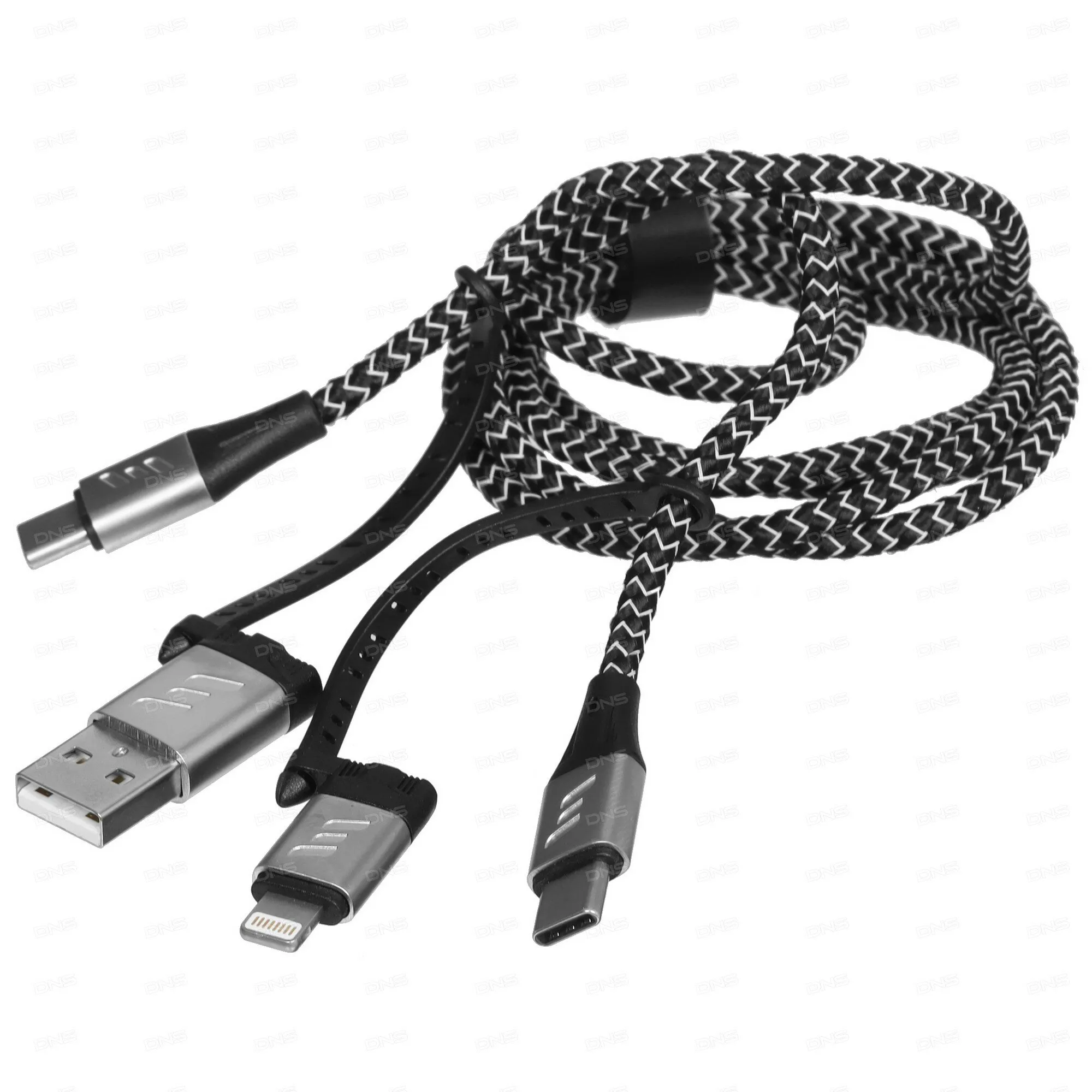 Дата-кабель Type-C – Lightning, витой, 1.5 м, черный, Deppa, 72393