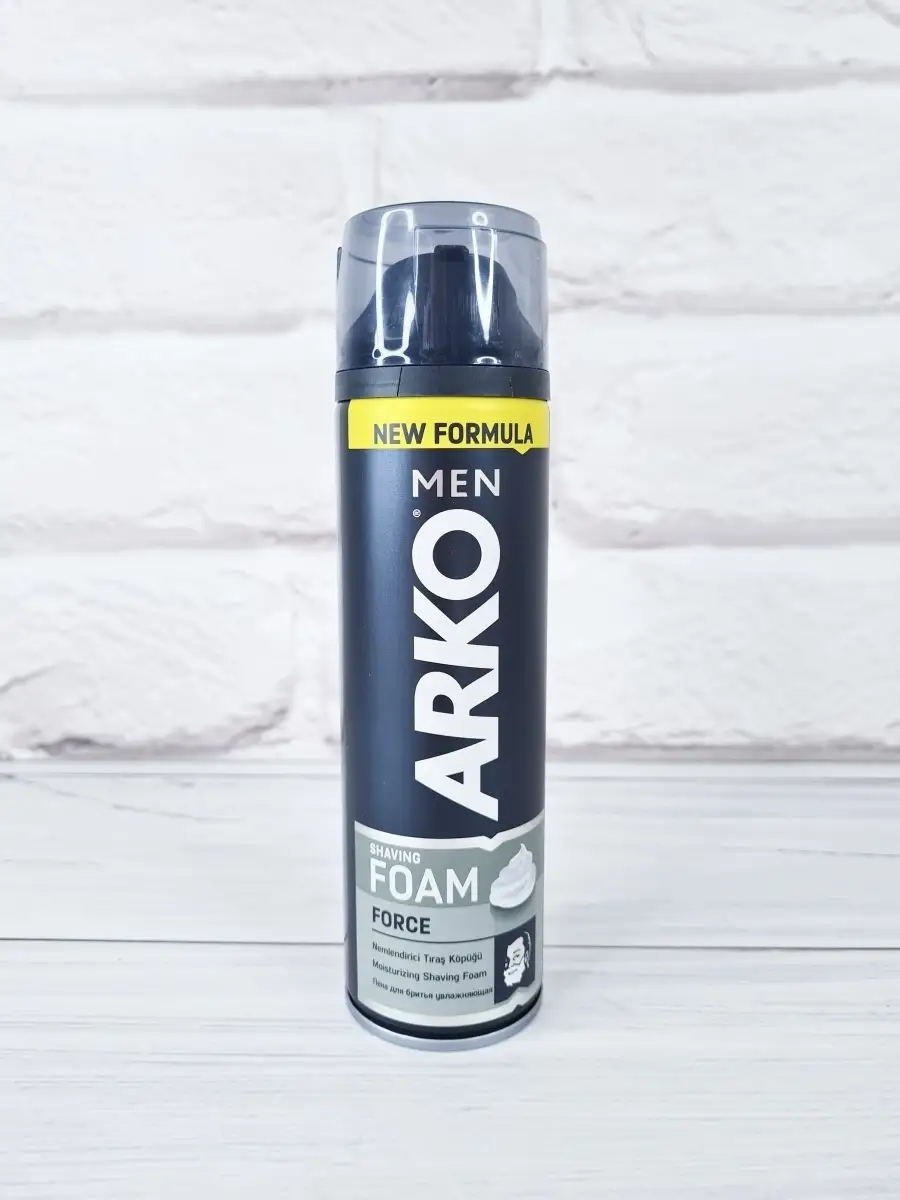 Пена ДЛЯ бритья "Arko Men" (200 мл) Force / с Увлажняющим эффектом / с Глицерином (6 шт/спайка / 24