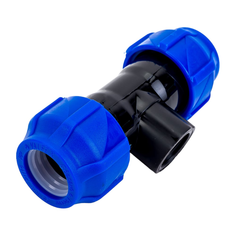 Тройник ПНД компр. переходной с внутренней резьбой 25-1/2"-25 (60/15) VALFEX