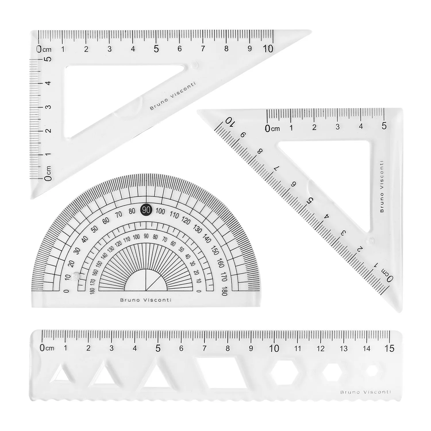 Набор гибкий (линейка, треугольник, транспортир) 15 см, AR-3089
