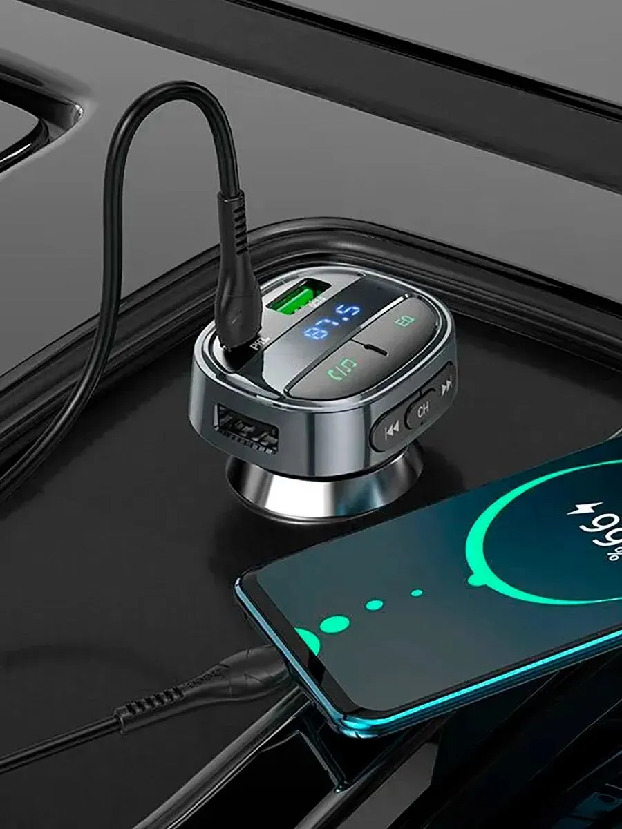 АЗУ Bluetooth FM Трансмиттер HOCO E70 PD30W, QC3.0