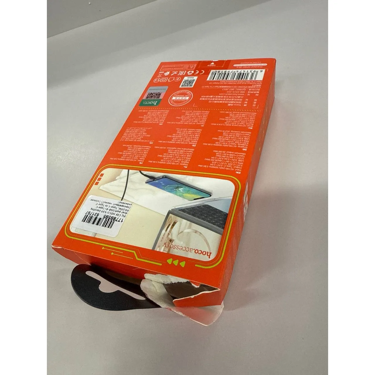 СЗУ НОСО N34 Dazzling dual-port USB-A+Type-C PD20W,