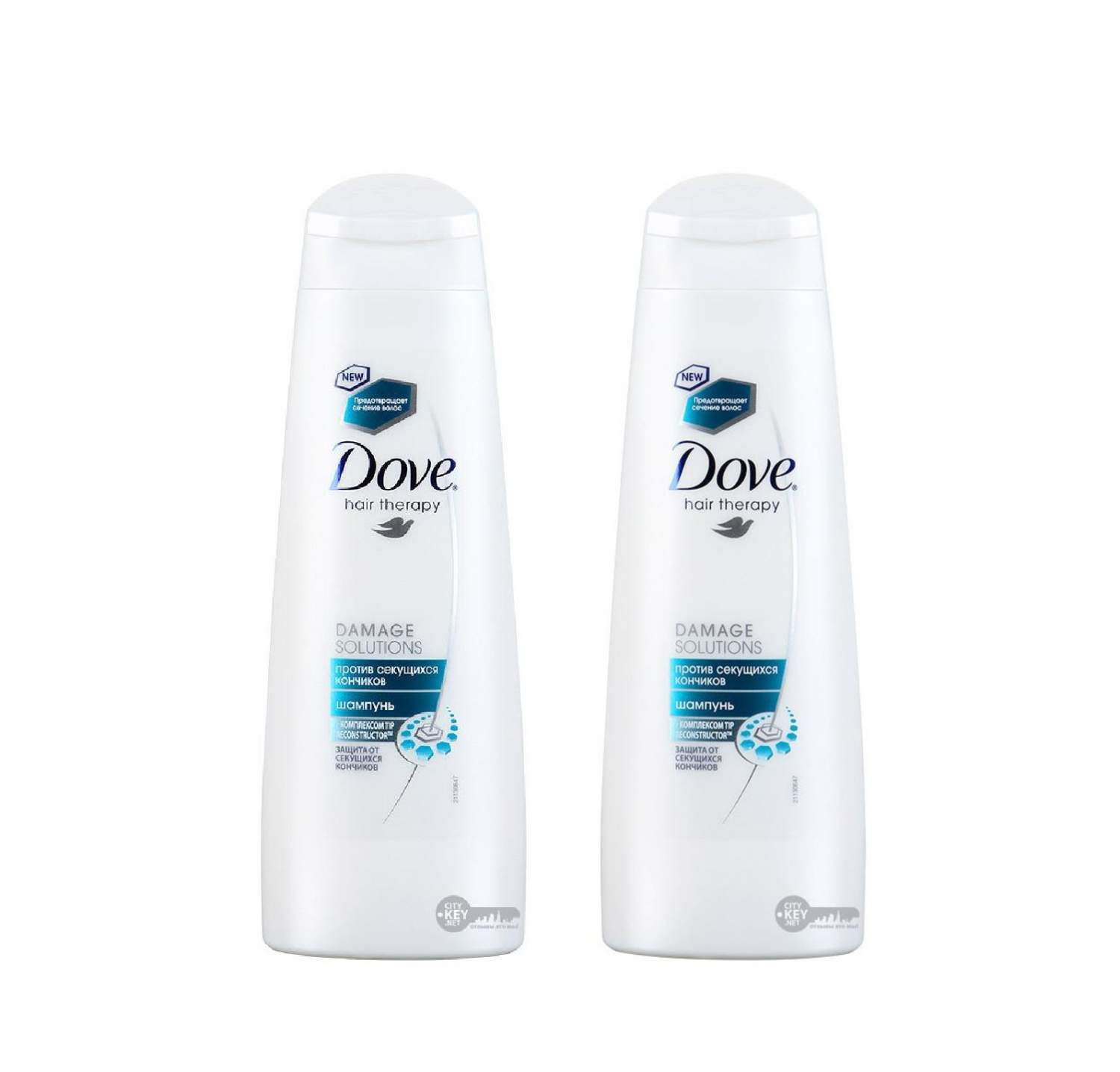 Шампунь для волос "Dove" (250 мл) Против секущихся кончиков / Для ломких и поврежденных волос (12 шт