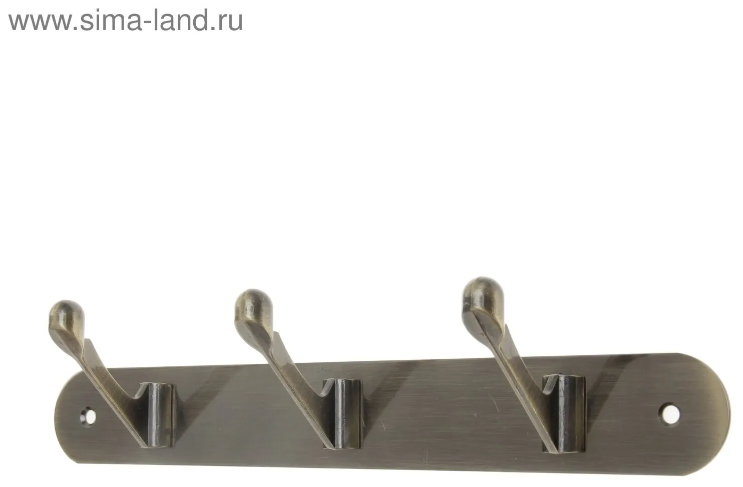 Вешалка ТУНДРА TVT001, металлическая, трёхрожковая, цвет бронза 857067