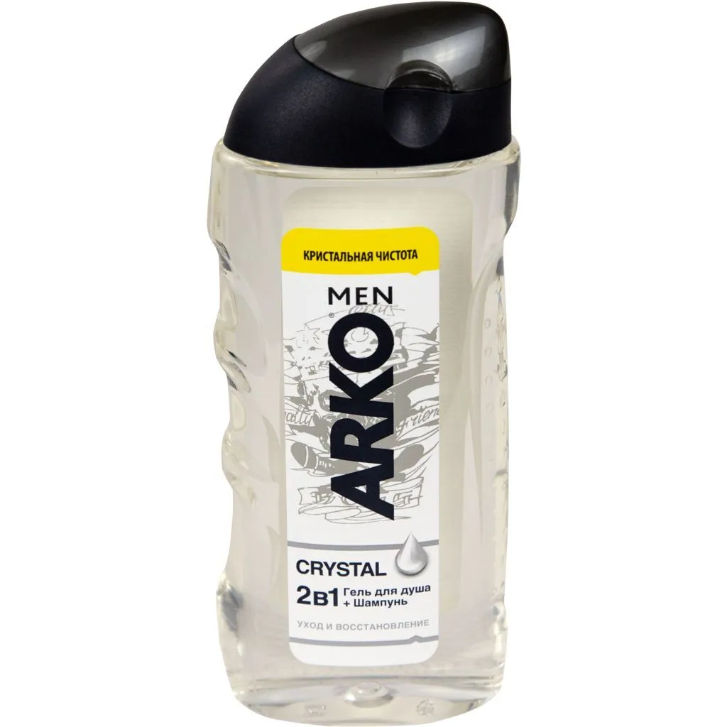 Шампунь-гель для душа 2 в1 МУЖСКОЙ "Arko Men" (260 мл) Crystal / Уход и Восстановление (6 шт/спайка