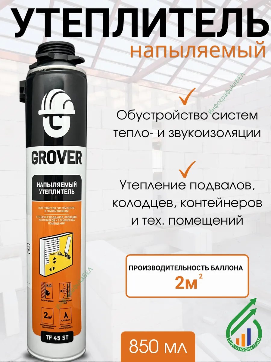 Напыляемый утеплитель професиональный 850мл 970г