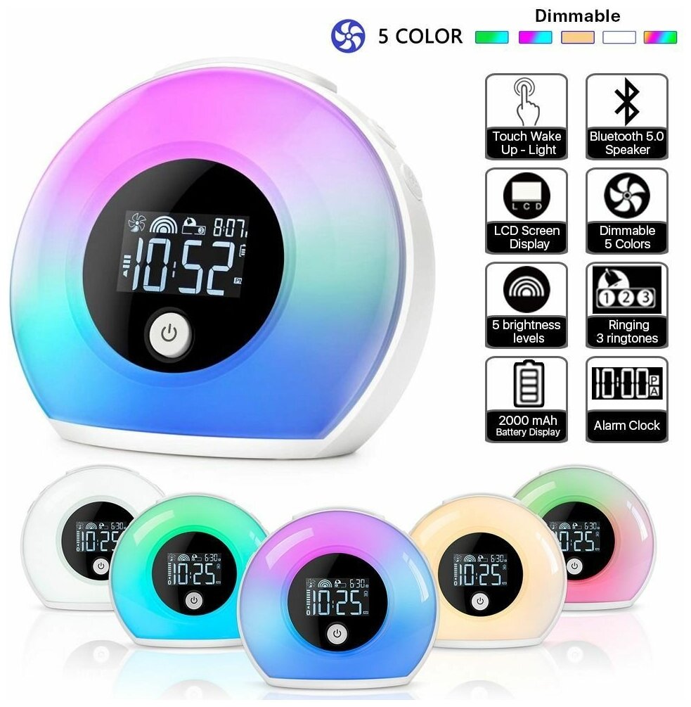 KISONLY Q-6A муз колонка, часы, светильник