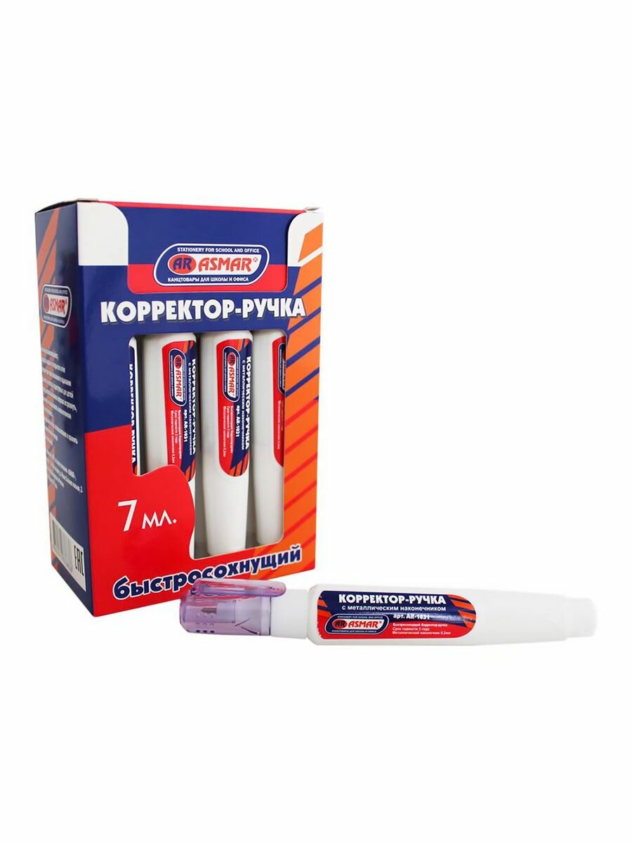 Корректирующая ручка "ASMAR", 7 мм, с металл. наконечником, AR-1031