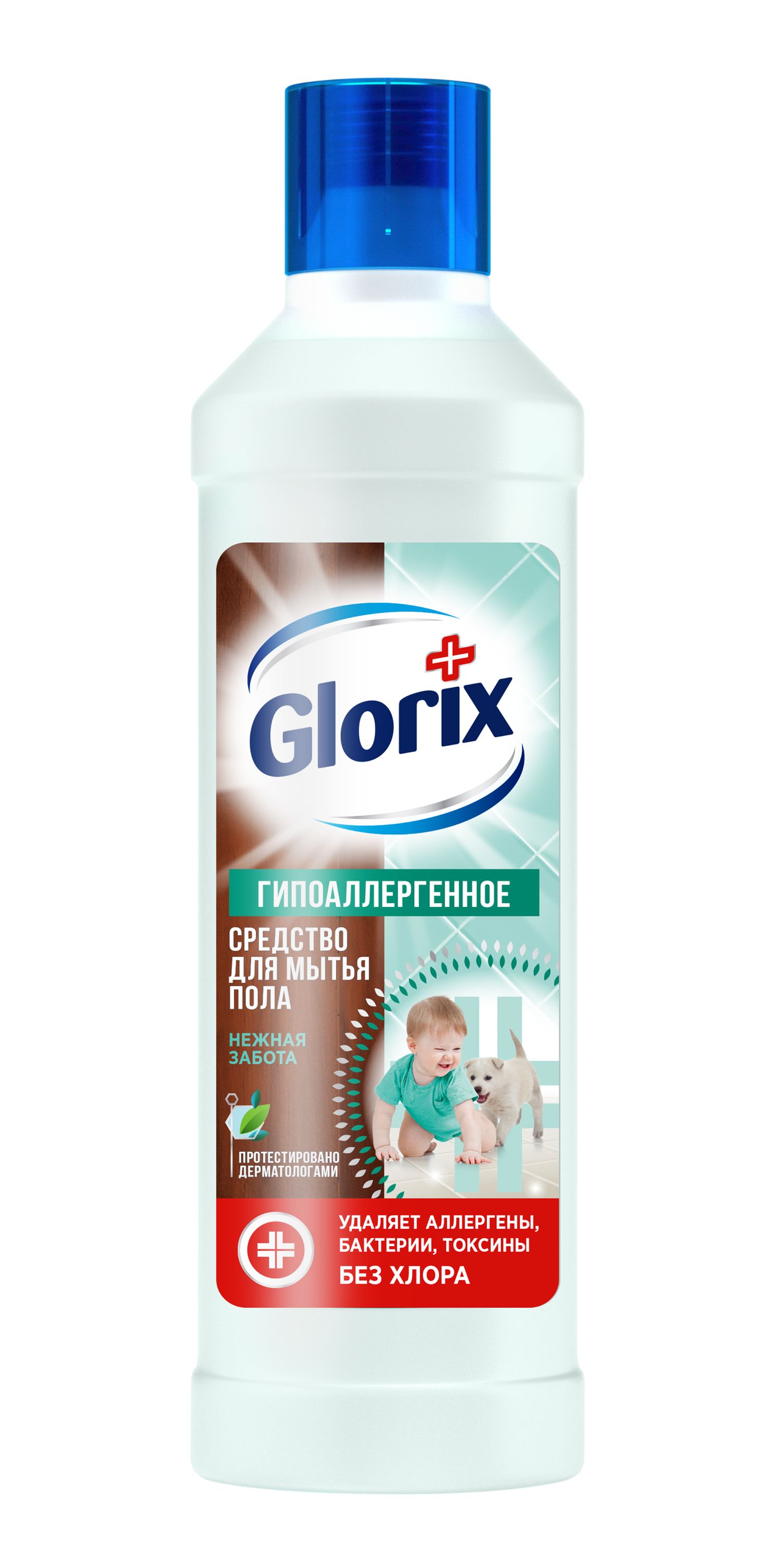 Универсальное средство для пола, стен и других поверхностей "Glorix" (1л) Нежная Забота (12 шт/ящ)