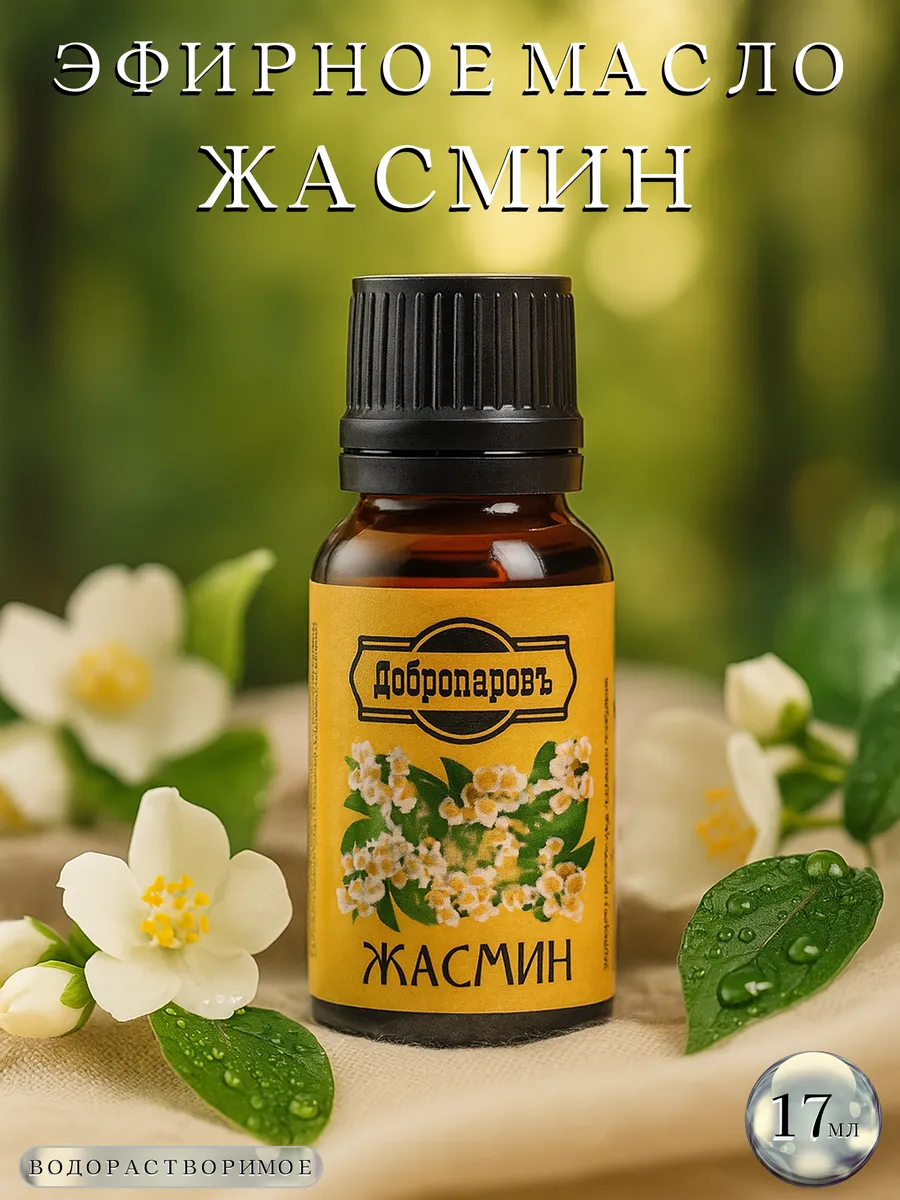Эфирное масло "Жасмин", флакон-капельница, 17 мл, "Добропаровъ" 9462009
