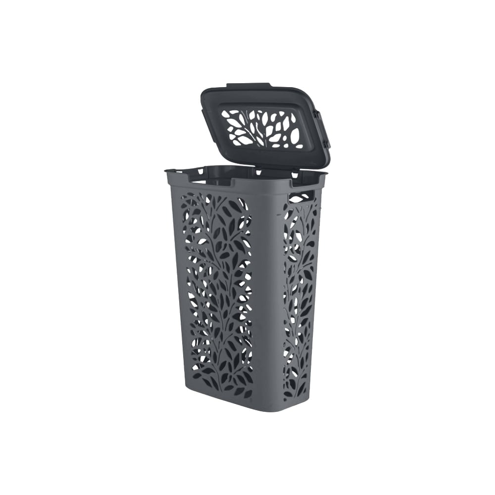 Корзина для белья Leaves 60л 440х340х635мм (серый)