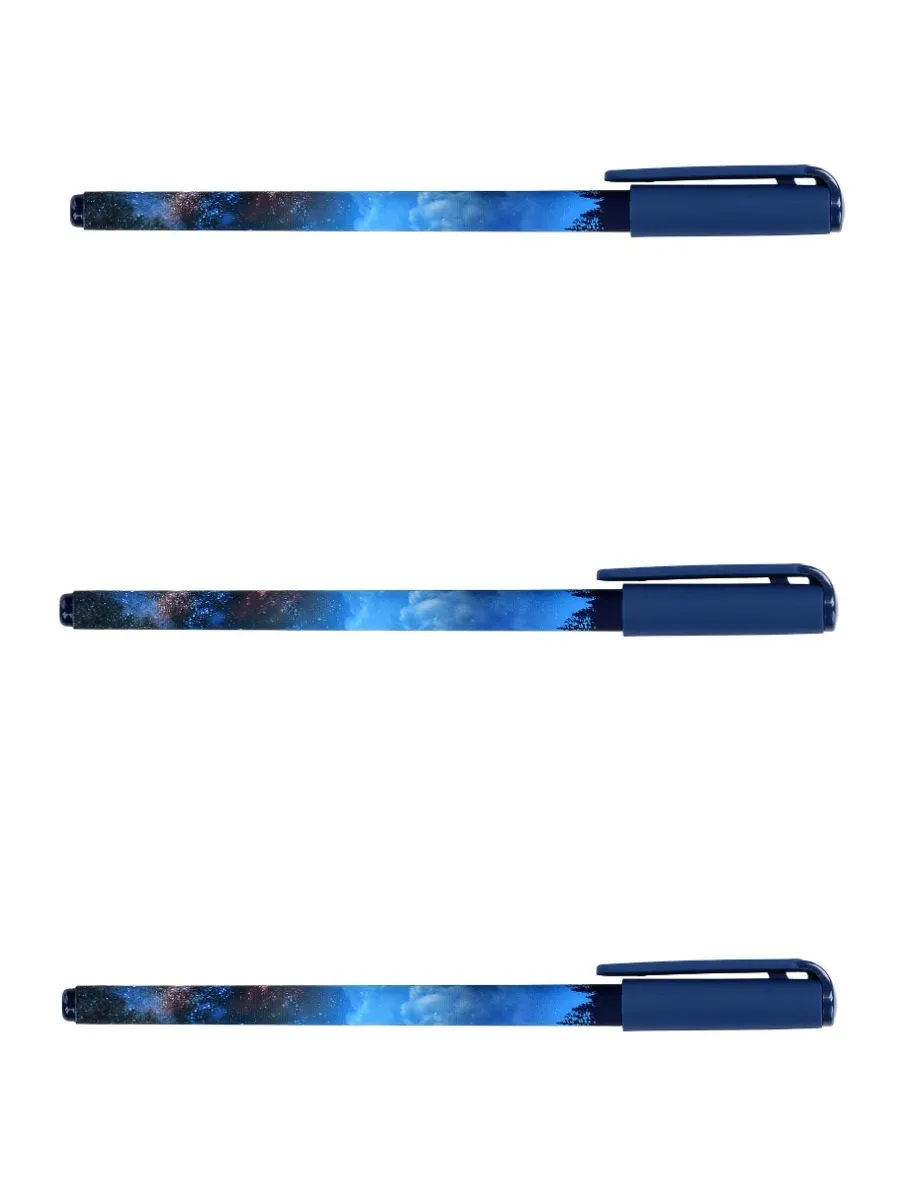 Ручка маслян. LOREX SKY OF STARS.NIGHT Slim Soft синий 0,5 мм синий кругл. корп. ultra-soft touch иг