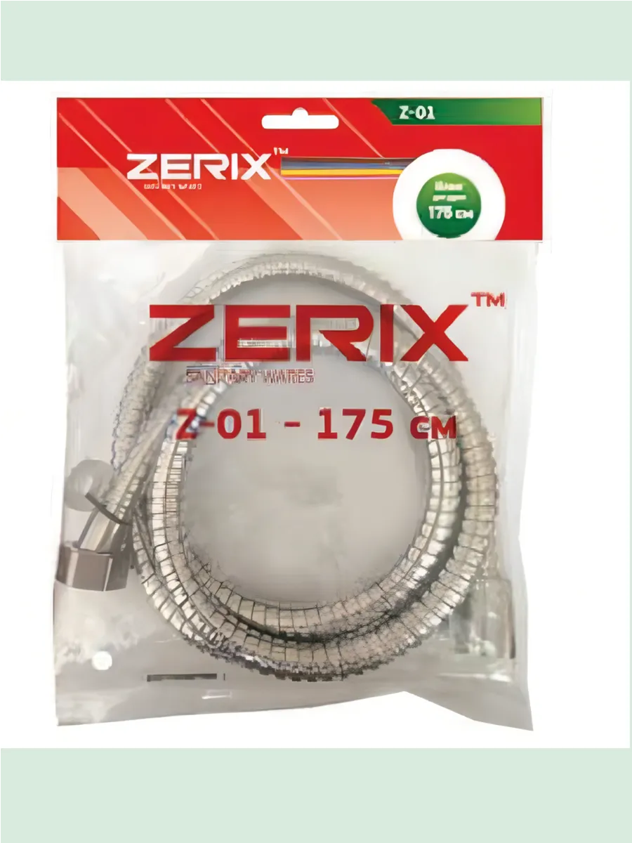 Шланг д/душа ZERIX Chr.F01 растяжной 175 см (50 шт/ящ) ZX0202