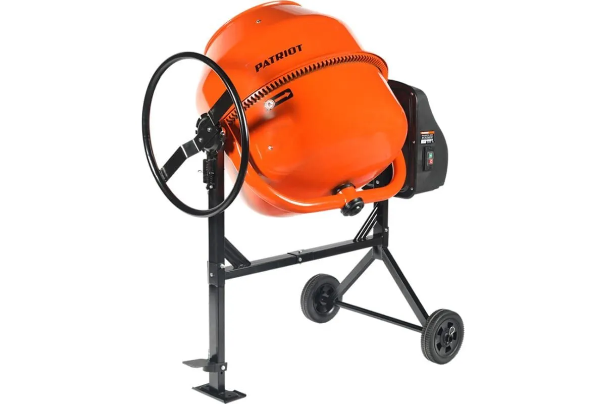 БЕТОНОСМЕСИТЕЛЬ PATRIOT BM 188C, 180 кг готовой смеси, венец - чугун