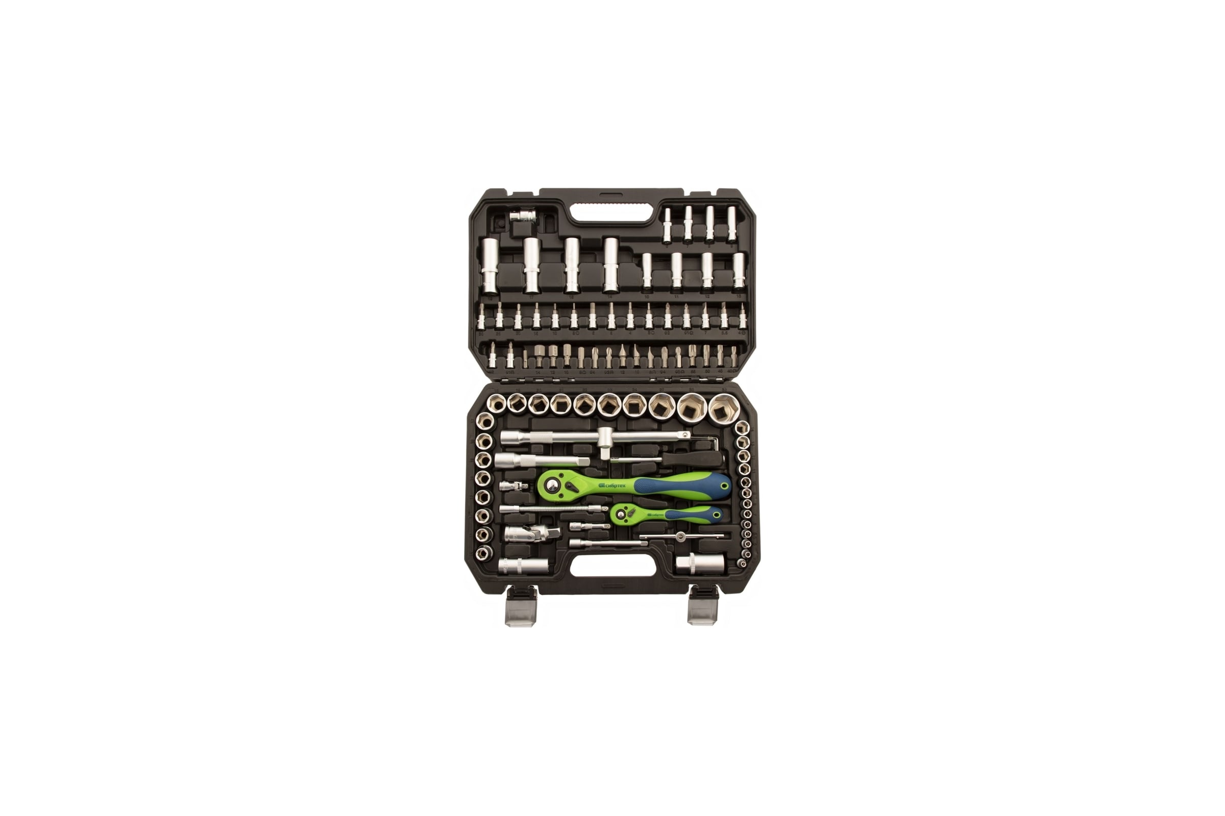 Набор инструментов, 1/2", 1/4", пластиковый кейс, 94 предмета// Сибртех