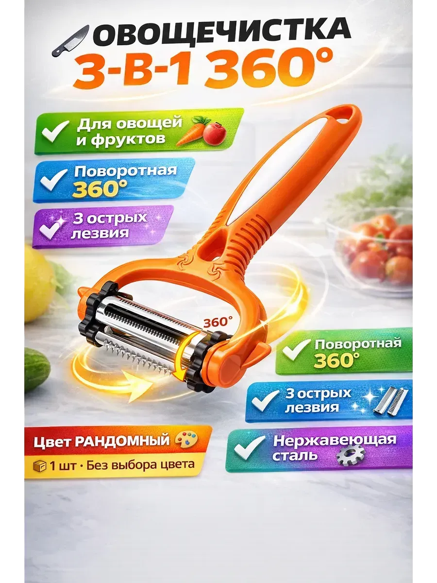 Овощечистка 16788-35 3в1 (360)