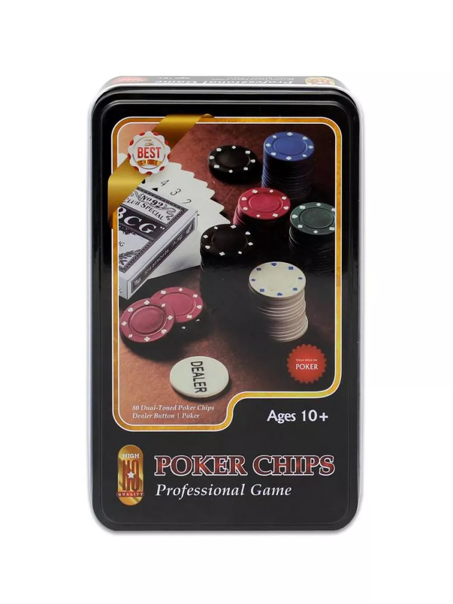 Набор для покера Professional Poker в мет.футляре, 80 фишек с номиналом (24)ИН-3728