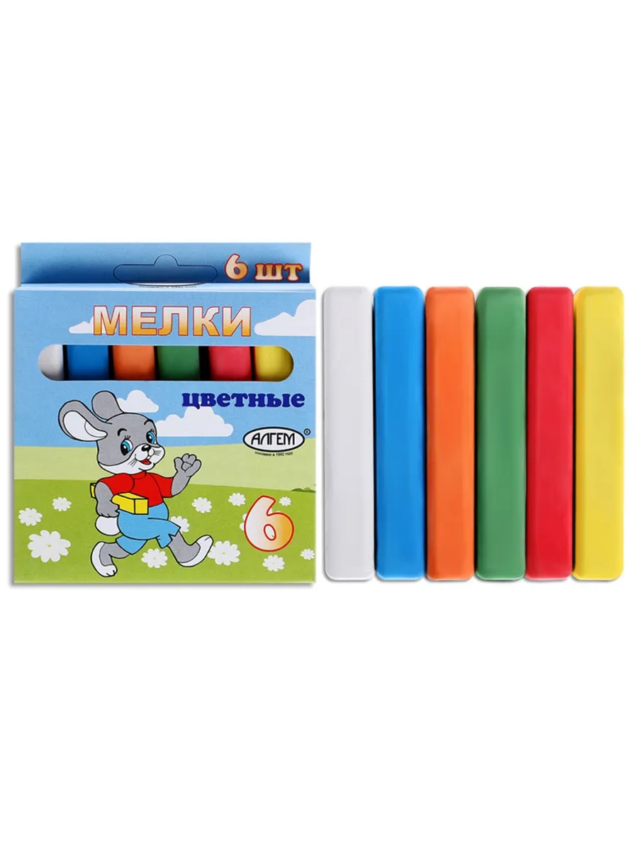 Мелки 6шт цветные АЛГЕМ НМЦ-6