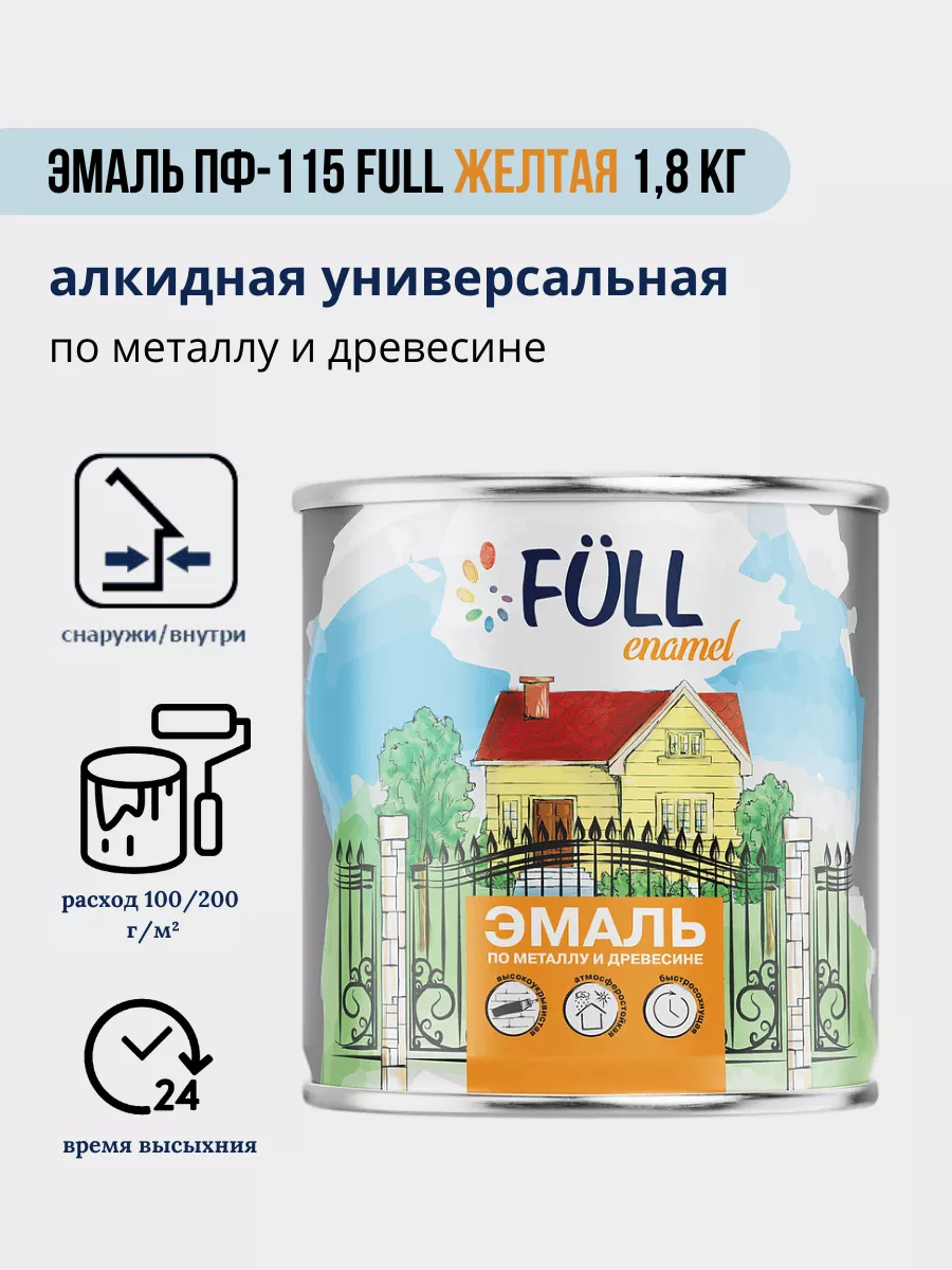 Радуга Эмаль ПФ-115 желтая 1,9 кг
