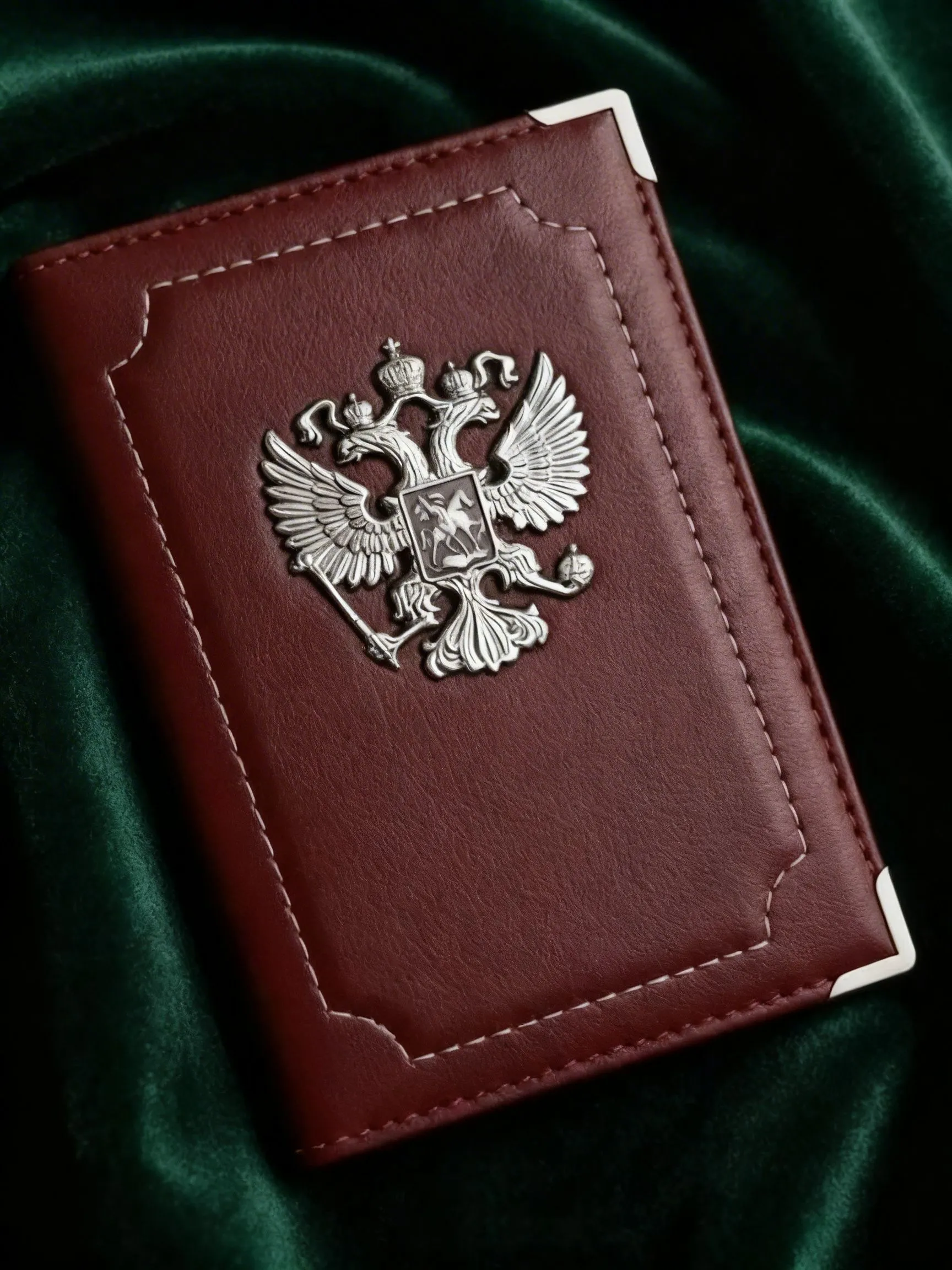 Обложка на паспорт "Россия", коричневая, ОП-0675