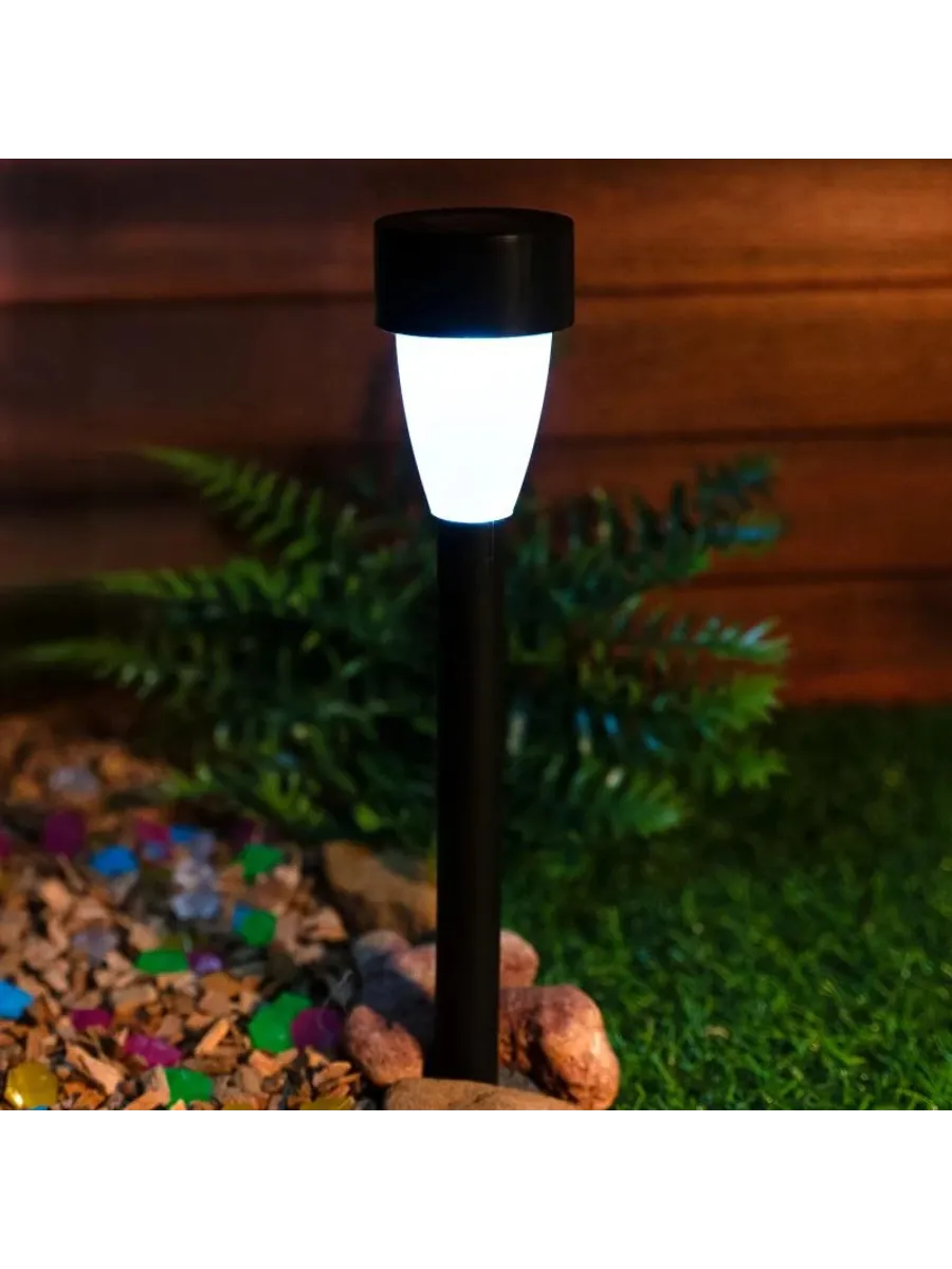 Фонарь садовый на солнечной батарее "Ажурная резьба", 6x29x6 см, 1 LED, Т/БЕЛЫЙ 4073450