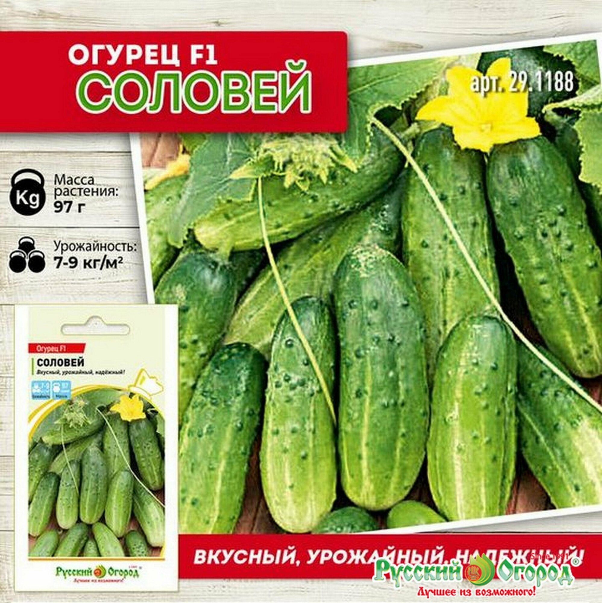 Семена Огурец "Соловей F1" 0,2гр "Сембат" (10)