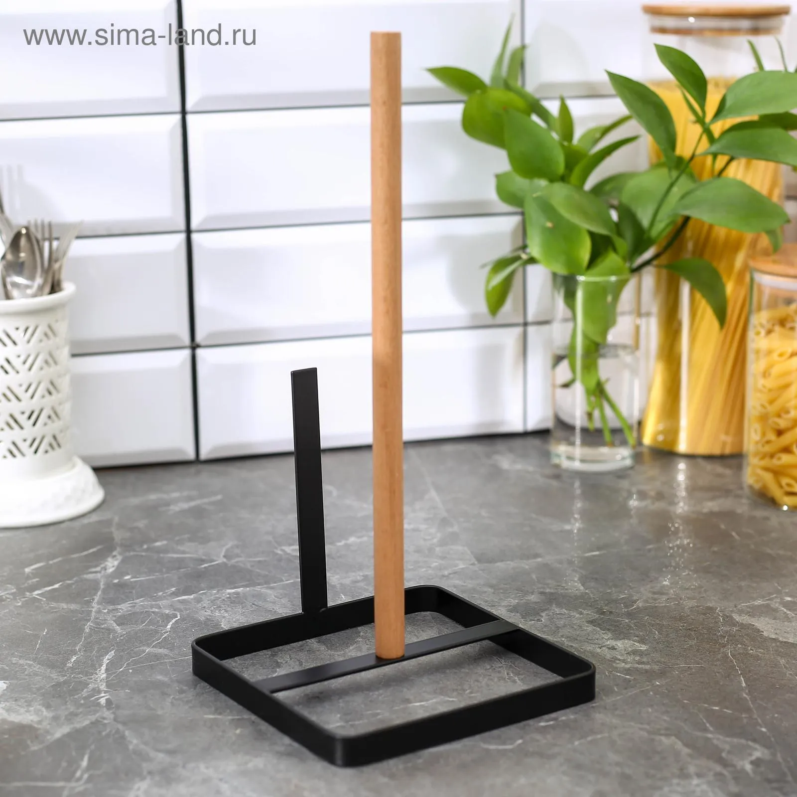 Держатель для бумажных полотенец Доляна «Лофт», 14×14×29 см, цвет чёрный