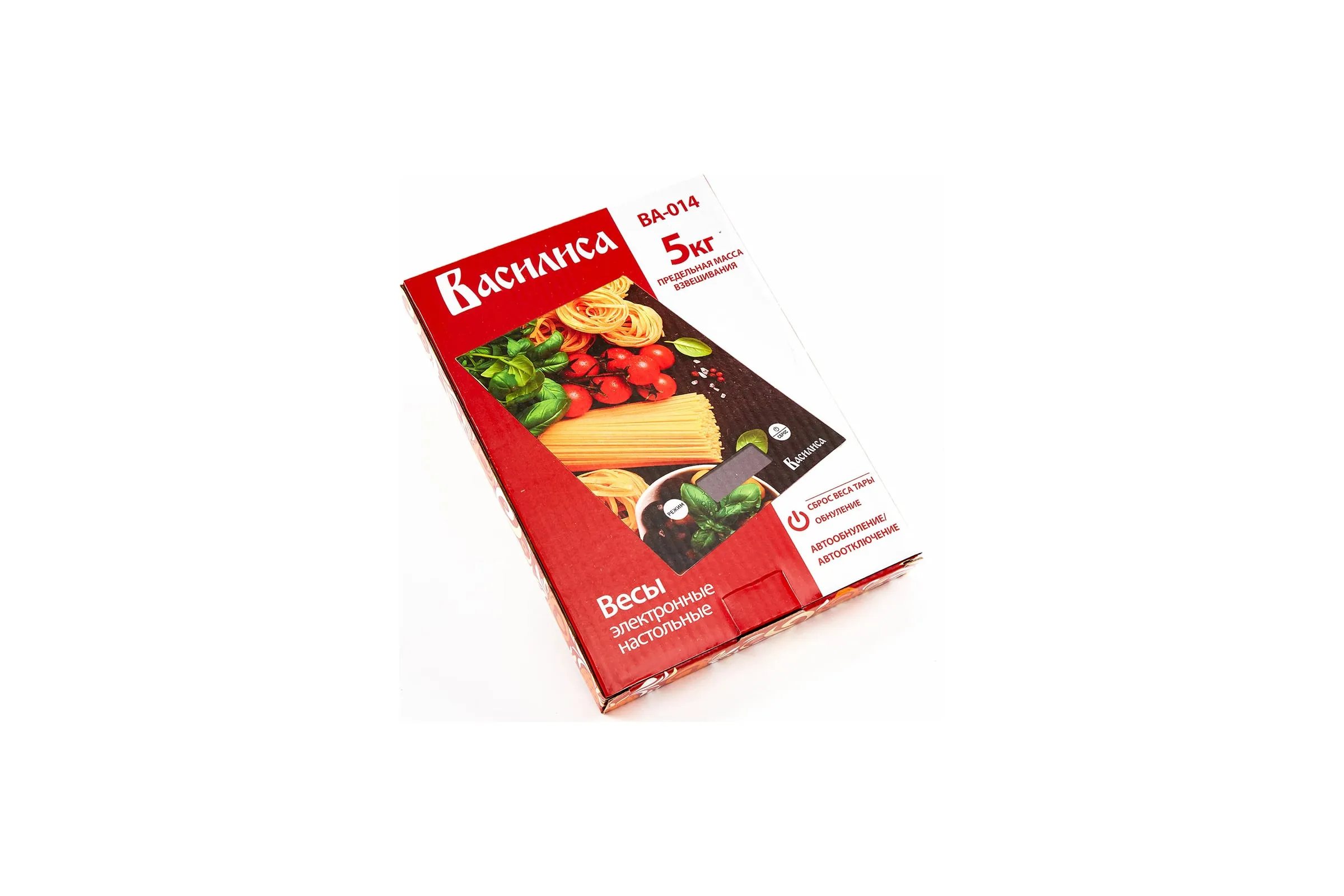 Весы настольные электронные ВАСИЛИСА "Итальянская кухня": 5 кг, стекло (24)