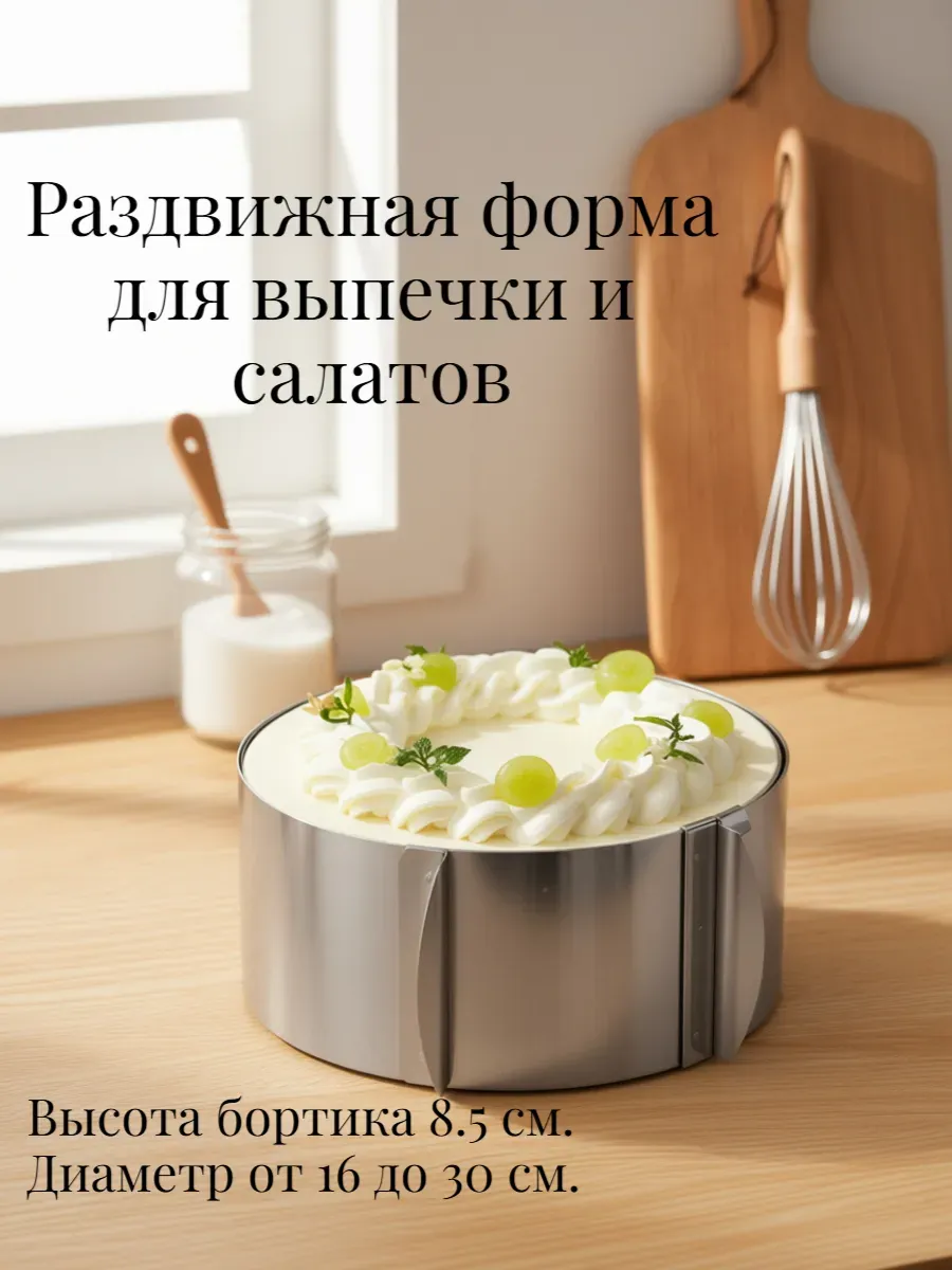 Форма для салата 16013-10 раздвижная 8,5х11-30см (72)