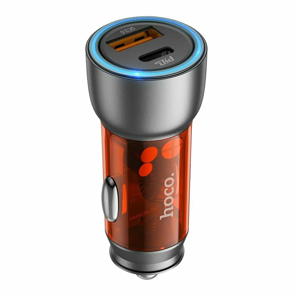 автозар. устр-во б/каб. hoco NZ8 43W PD25W+QC3.0 в упак METALL