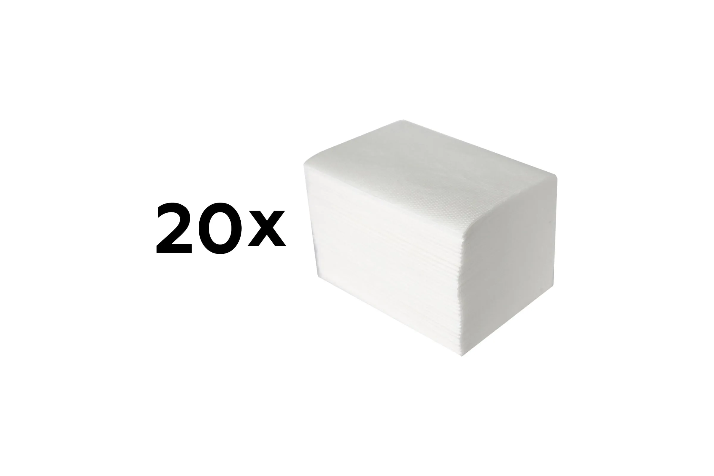 Салфетки V сл. 2сл 200л, 20 в тр.уп., белый цв. (Белый цв.)